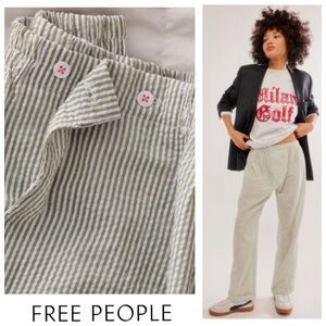 💥SALE Nwts-$80 FREE PEOPLE Cloud-9 Lounge Striped Pants L Low-Rise Comfy Relaxed